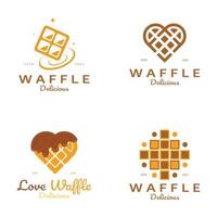 wafel logo gemakkelijk illustratie ontwerp voor gebakje winkel, embleem, badge, bakkerij zaken, gebak, bakkerij, vector