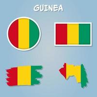 Guinea nationaal vlag kaart ontwerp, illustratie van Guinea land vlag binnen de kaart. vector