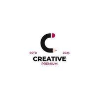 vector brief c potlood logo ontwerp concept illustratie idee