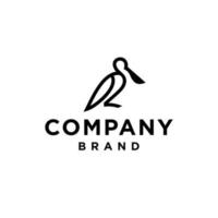 reiger pelikaan ooievaar vector logo icoon ontwerp voorraad golf vogel kust strand illustratie abstract ibis logo