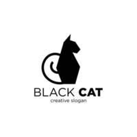 elegant zwart kat logo ontwerp concept zwart dier Aan wit achtergrond vector