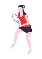 tennis speler. een vrouw spelen tennis. vlak vector ontwerp.