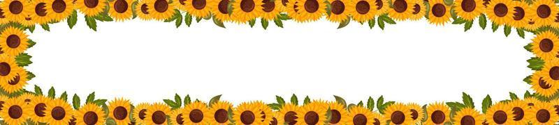 voorjaar horizontaal grens met zonnebloem bloemen. zomer vector banier