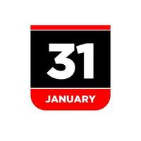 31e januari vector icoon. 31 jan kalender.