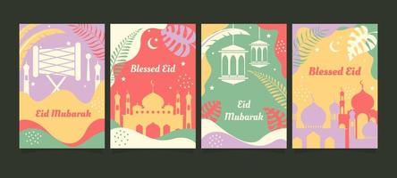 eid mubarak wenskaart ontwerpset