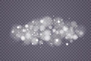 wit bokeh lichten met gloeiend deeltjes. vector