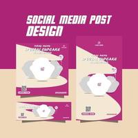 sociaal media kop taart folder vector