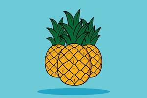 vector illustratie van de geel ananas