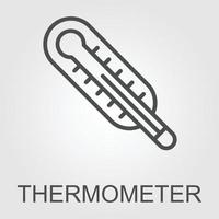 thermometerpictogram in trendy plat ontwerp vector