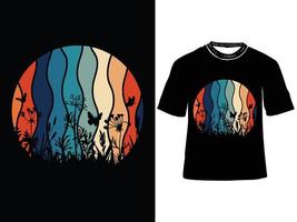 zonsondergang retro wijnoogst t-shirt ontwerp vector