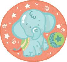 schattig baby olifant achtergrond vector