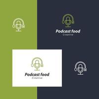 logo ontwerp eten drinken podcast vector