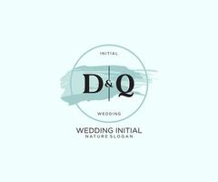 eerste dq brief schoonheid vector eerste logo, handschrift logo van eerste handtekening, bruiloft, mode, juwelen, boetiek, bloemen en botanisch met creatief sjabloon voor ieder bedrijf of bedrijf.