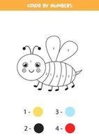 kleur schattige lachende bijen op nummer. werkblad voor kinderen. vector