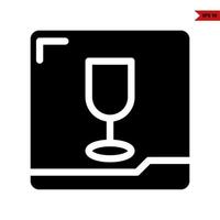 glas drinken in toezicht houden op glyph icoon vector