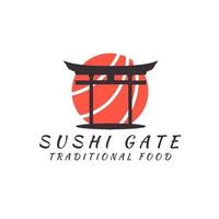 Japans voedsel sushi restaurant logo vector icoon symbool illustratie ontwerp sjabloon