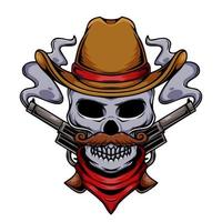 cowboy schedel grafisch karakter vector
