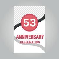 53 jaren verjaardag vector uitnodiging kaart sjabloon van uitnodigend voor afdrukken Aan grijs achtergrond