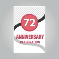 72 jaren verjaardag vector uitnodiging kaart sjabloon van uitnodigend voor afdrukken Aan grijs achtergrond