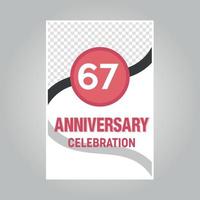 67 jaren verjaardag vector uitnodiging kaart sjabloon van uitnodigend voor afdrukken Aan grijs achtergrond
