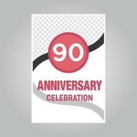 90 jaren verjaardag vector uitnodiging kaart sjabloon van uitnodigend voor afdrukken Aan grijs achtergrond