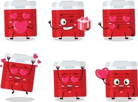 ijs koeler tekenfilm karakter met liefde schattig emoticon vector