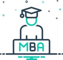 mengen icoon voor mba vector