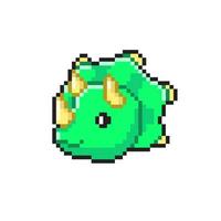 triceratops hoofd in pixel kunst stijl vector