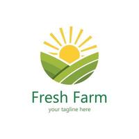 boerderij bedrijf, landbouwgrond, Bijsnijden veld, en magazijn bedrijf sjabloon illustratie ontwerp logo vector