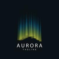 Aurora logo, gemakkelijk ontwerp verbazingwekkend natuurlijk landschap van Aurora, vector icoon sjabloon, illustratie