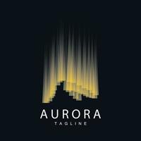 Aurora logo, gemakkelijk ontwerp verbazingwekkend natuurlijk landschap van Aurora, vector icoon sjabloon, illustratie