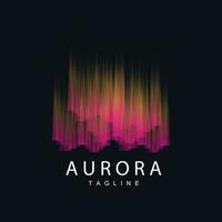 Aurora logo, gemakkelijk ontwerp verbazingwekkend natuurlijk landschap van Aurora, vector icoon sjabloon, illustratie