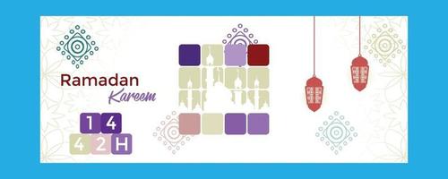 Memphis ontwerp achtergrond banner ramadan vector sjabloon