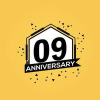 09 jaren verjaardag logo vector ontwerp verjaardag viering met meetkundig geïsoleerd ontwerp