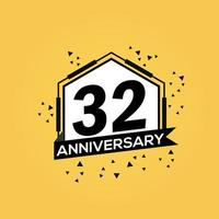 32 jaren verjaardag logo vector ontwerp verjaardag viering met meetkundig geïsoleerd ontwerp