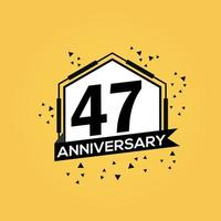 47 jaren verjaardag logo vector ontwerp verjaardag viering met meetkundig geïsoleerd ontwerp