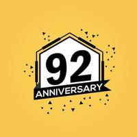 92 jaren verjaardag logo vector ontwerp verjaardag viering met meetkundig geïsoleerd ontwerp