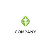 pn monogram met blad logo ontwerp ideeën, creatief eerste brief logo met natuurlijk groen bladeren vector