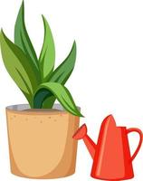 plant in een pot met rode gieter vector