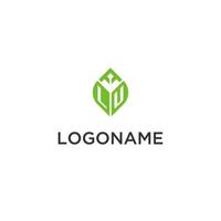lu monogram met blad logo ontwerp ideeën, creatief eerste brief logo met natuurlijk groen bladeren vector