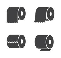 zwart toilet papier pictogrammen vector beeld