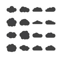 zwart wolk pictogrammen vector beeld