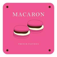gemakkelijk macaron eigengemaakt, macaron winkel en bakkerij, gebakje logo, insignes, etiketten, pictogrammen en tekens. vector