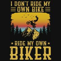 berg fietsen grafiek t-shirt ontwerp vector