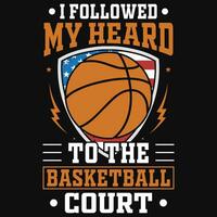 basketbal spelen typografisch grafisch jaargangen t-shirt ontwerp vector