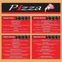 pizza hotel menu vector kunst