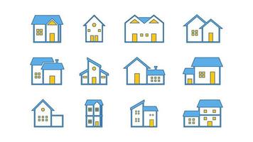 modern architectuur lijn icoon reeks voor echt landgoed en eigendom ontwerpen vector