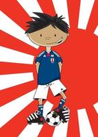 schattig tekenfilm Japans Amerikaans voetbal voetbal speler - sport- illustratie vector