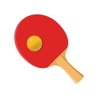 tafel tennis racket met bal. pingpong knuppel. vector illustratie
