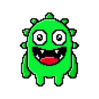 pixel kunst schattig monster kleurrijk vector ontwerp mascotte